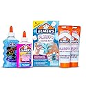 Elmer’s Fluffy Slime Kit, Includes Translucent Color Glue, Glitter Glue, Fluffy Slime Activator, 4 Count - Perfect for Parties, Gift, Activity Time
