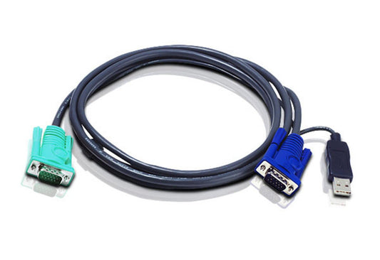 ATEN USB KVM Cable - SPHD15 to VGA & USB A 2L5202U, 6 Feet