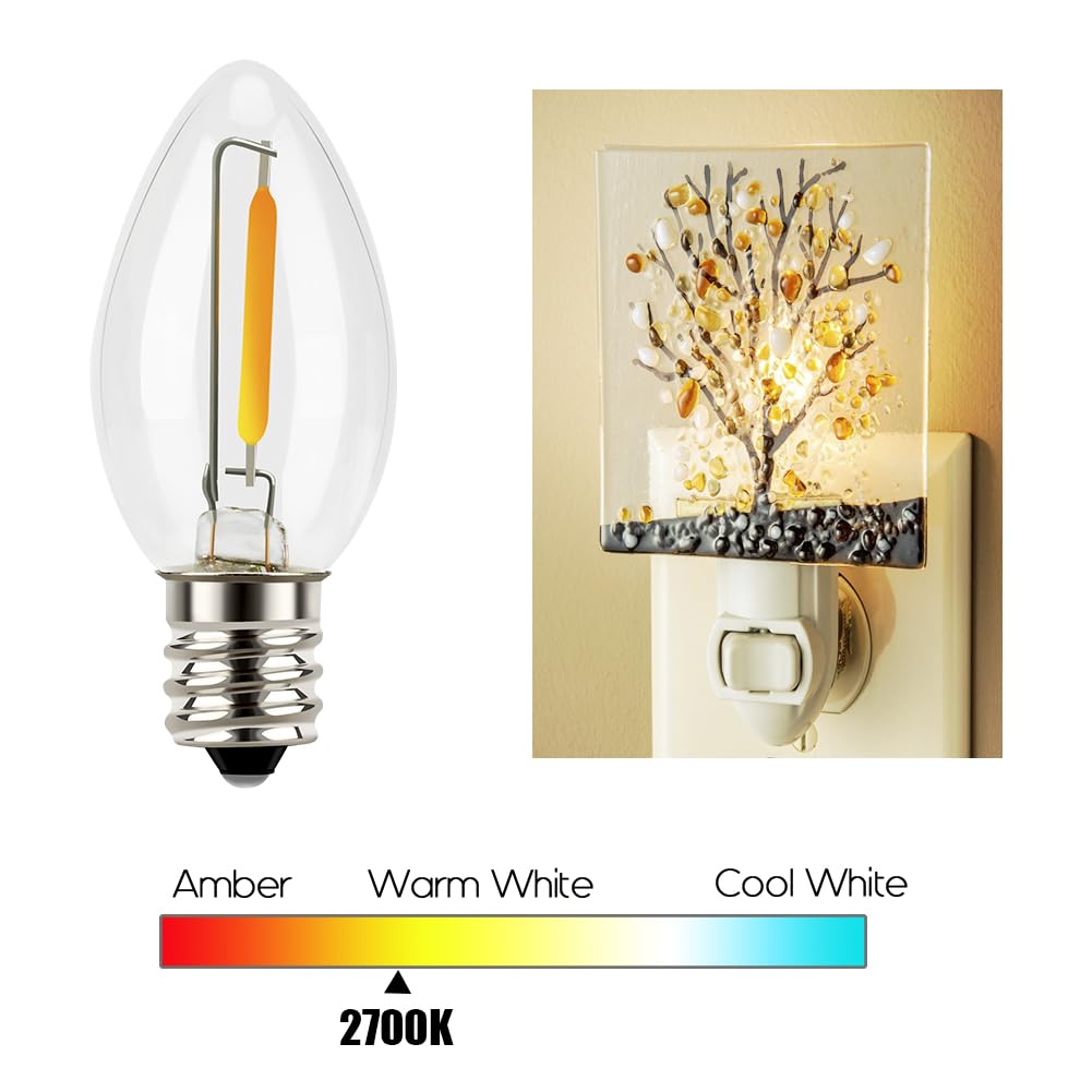Emotionlite C7 LED Candelabra Bulbs, E12 Base, Warm White 2700K, 4 Pack