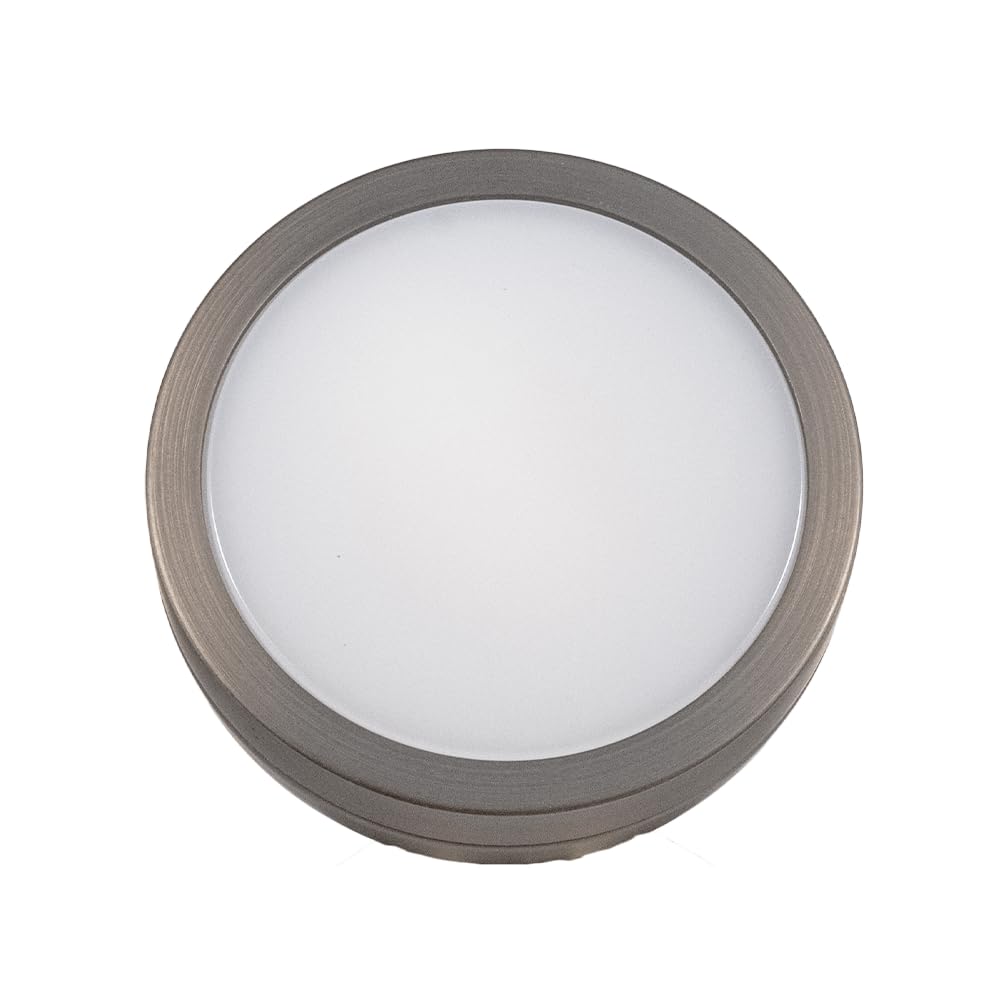 VOLT 12V Mini Round Brass Frosted Flood Light (Bronze) with 3W 2700K Warm White G4 LED Bulb for Low Voltage Landscape Lighting of Outdoor Wall, Garden