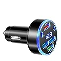Super Fast Charging 150W 6-Port USB C Car Charger Adapter with Voltmeter, 2PD +2USB 3.1A + QC3.0 &Super Multi Port Cigarette Lighter USB Charger