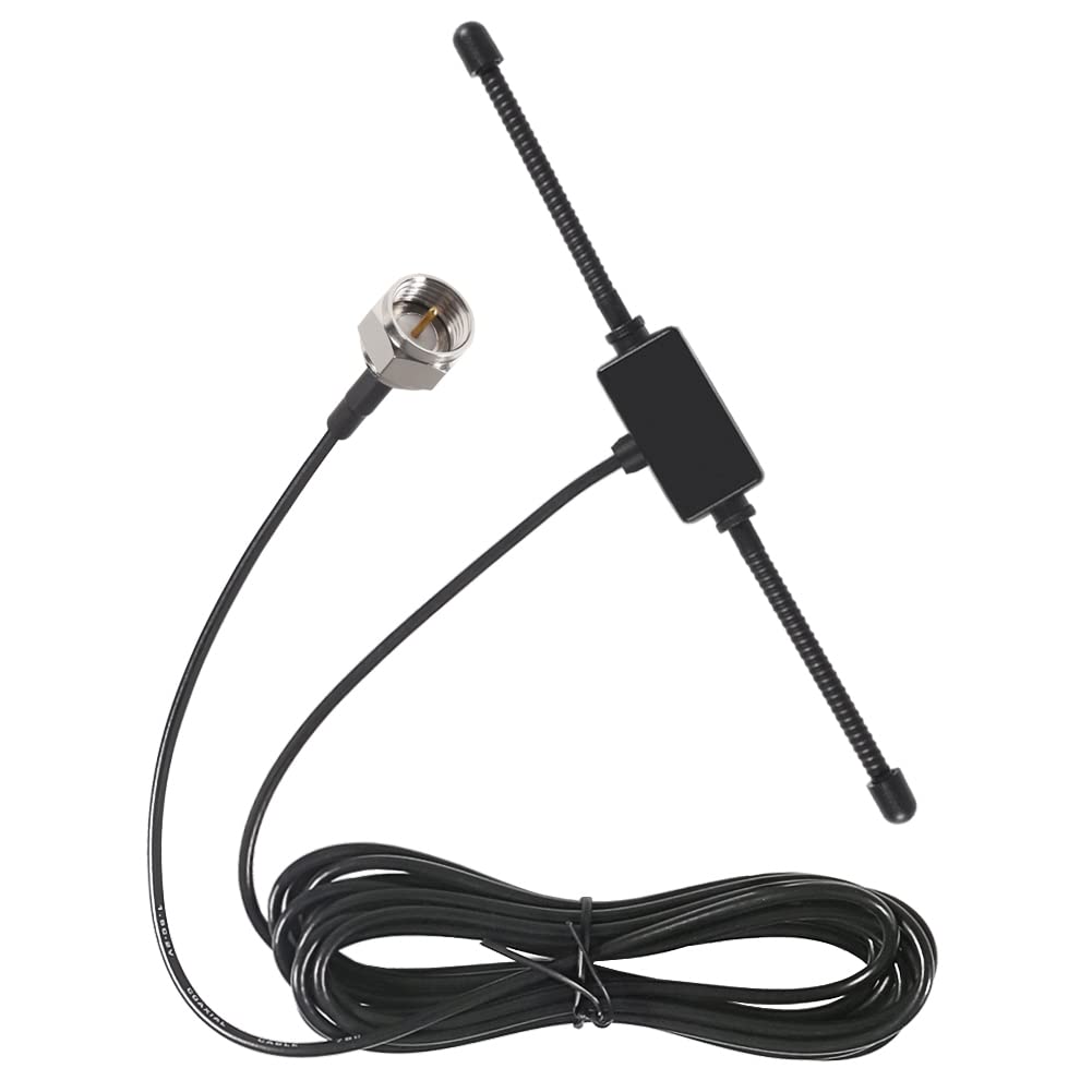 FM Dipole Antenna Adhesive Mount with 3 Connector Adapters for TV Radio Home Stereo Receiver Indoor Music System AV Audio Video Home Theater Receiver