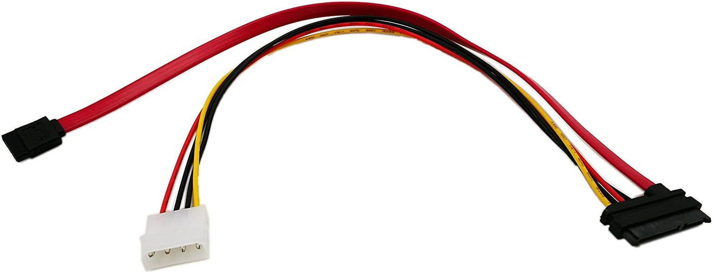 zdyCGTime 15-Inch SATA Serial ATA Data and Power Combo Cable(SATA22Pin to Data+Power)