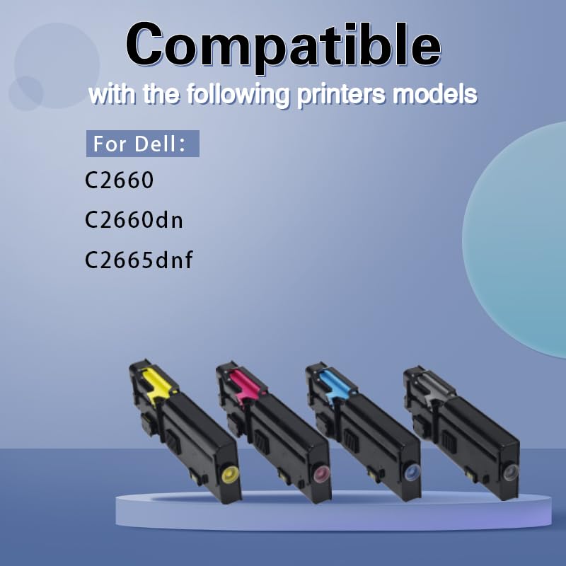 ColorPrint Compatible C2660DN Toner Cartridge Replacement for Dell C2660 2660 593-BBBU 2660dn C2665 2665dnf C2665dnf Laser Printer (2-Pack,Black,6,000