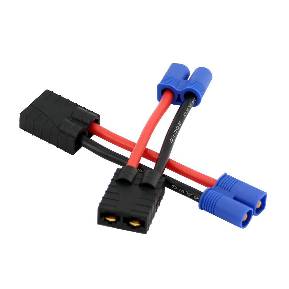 3pcs Compatible with TRX Female to EC3 Male Connector Adapter with 14awg 5cm/2inch Wire(BDHI-07)