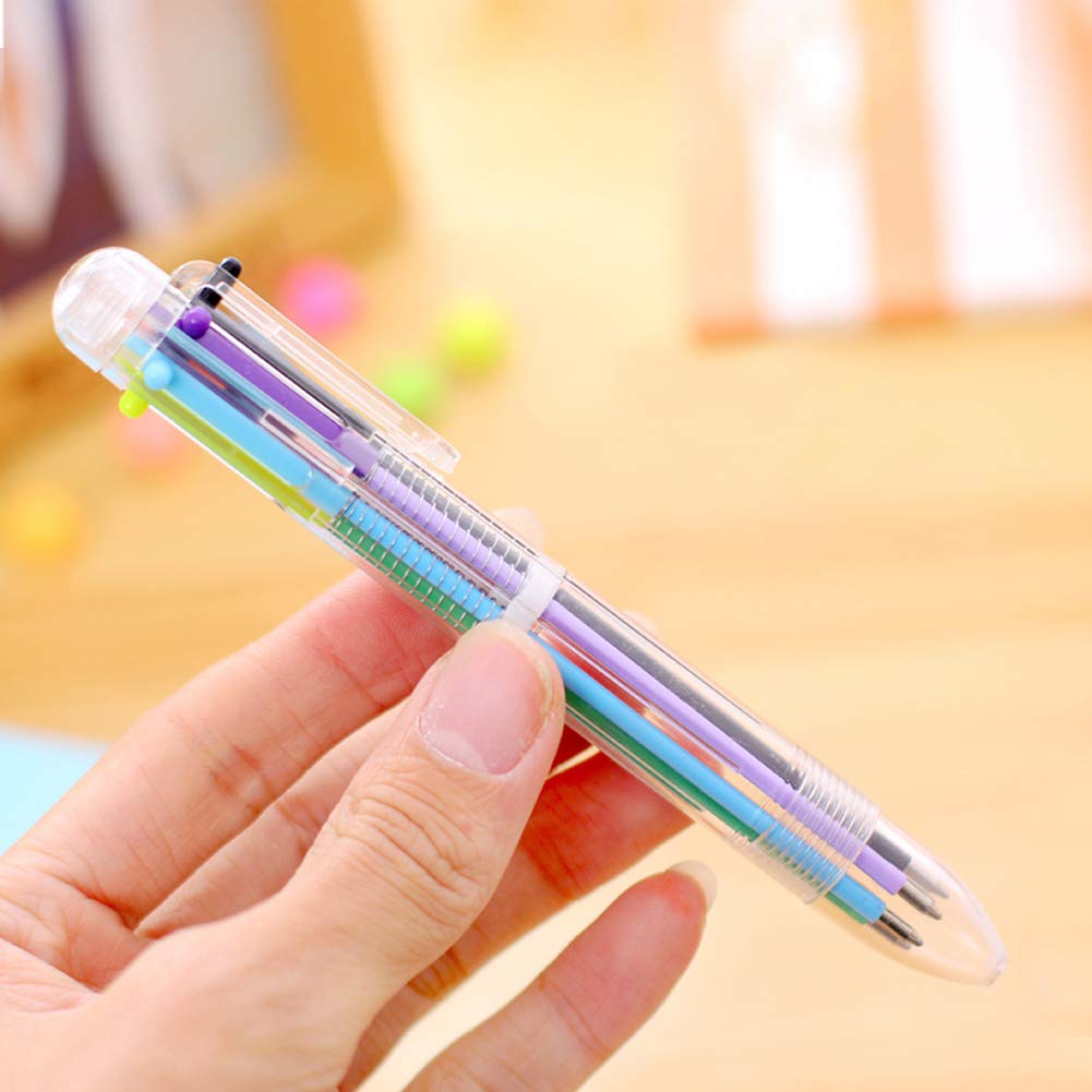 Hutou 6 Pack 0.5mm 6-in-1 Multicolor Ballpoint Pens, Kids Party Favors Pen