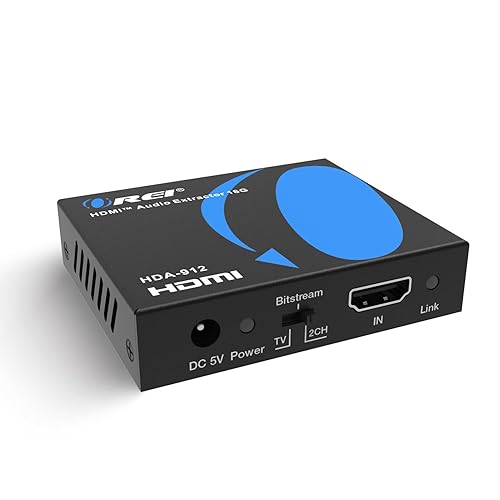 OREI 4K 60Hz 18G HDMI 2.0 Audio Converter Extractor - SPDIF + 3.5mm Output - HDCP 2.2 - Dolby Digital/DTS Passthrough CEC, HDR, Dolby Vision, HDR10