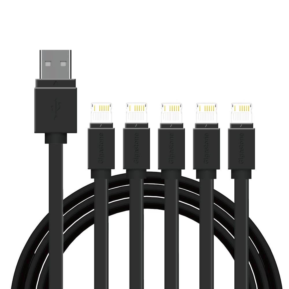 Gigastone ?5-Pack? Charging Cable for Apple Lightning Devices, 3ft Fast Charge 12W, Compatible with iPhone, iPad, Charging only, Data Sync not…