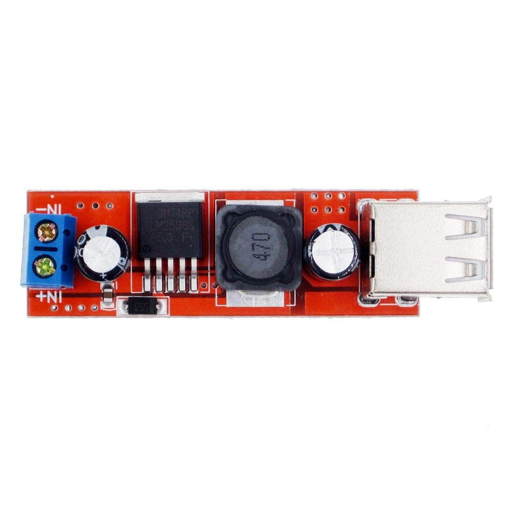 DAOKI 5Pcs Dual USB Step-Down Power Module LM2596 Double USB Step-Down Converter Module DC 6V-40V to 5V 3A Double USB Charge DC-DC 9V/12V/24V/36V…