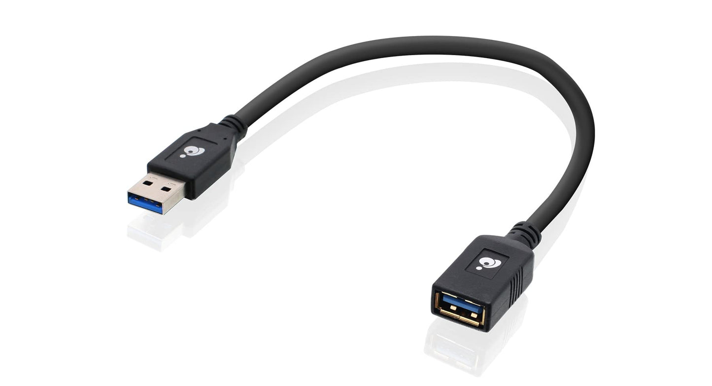 IOGEAR USB 3.0 Extension Cable Male to Female 12-Inch, G2LU3AMF