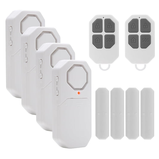 EverNary Door Window Alarm When Opened for Home Security with Remote, Wireless Door Sensor Alarm for Kids Safety with Adjustable Volume (4 Door Sensor