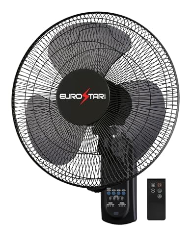 EUROSTAR FWF16B 16" Wall Fan with Remote, Black
