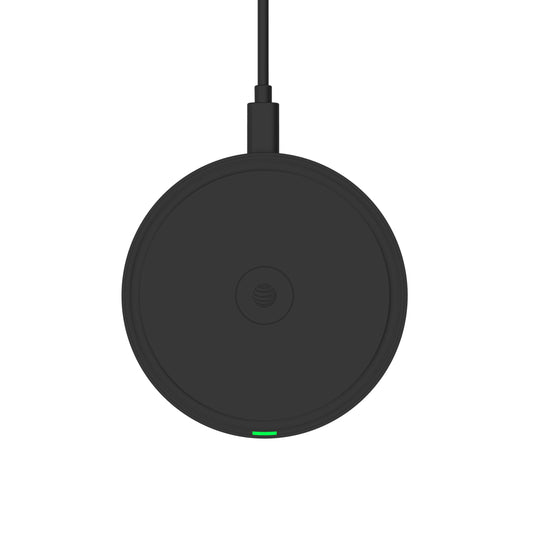AT&T 15W Qi Wireless Charging Pad - Case-Friendly USB-C Fast Charging Station for iPhone 17/16/15/14, AirPods, Samsung Galaxy S25/S24, Pixel, and All