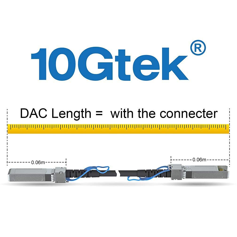 10Gtek 10G SFP+ DAC Cable, SFP+ to SFP+ Twinax Direct Attach Copper Passive for Ubiquiti UniFi, Meraki, Mikrotik, Fortinet, Netgear, D-Link, TP-Link