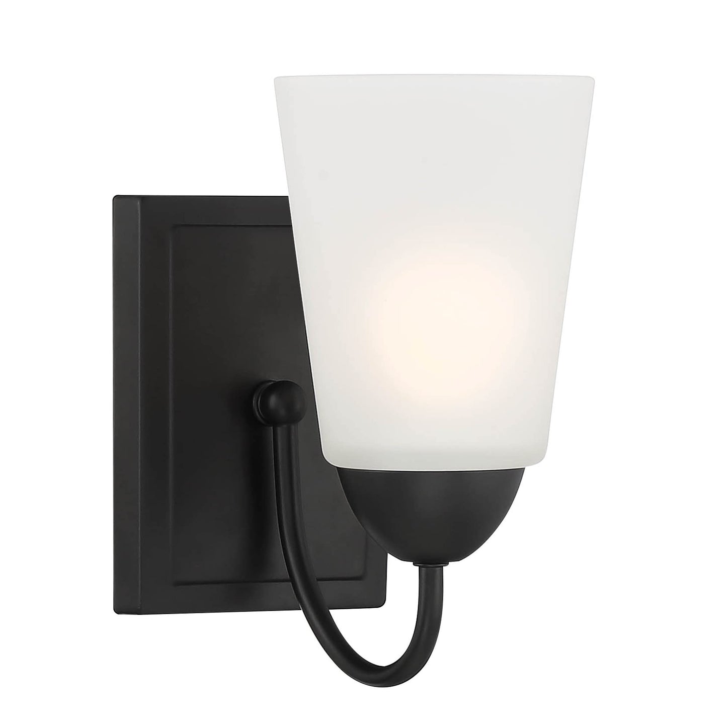 DESIGNERS FOUNTAIN Malone Outdoor Light Fixture, 9.25 Inch Exterior Wall Lantern Sconce for Front Door, Patio and Porch, Matte Black, D267M-WS-MB