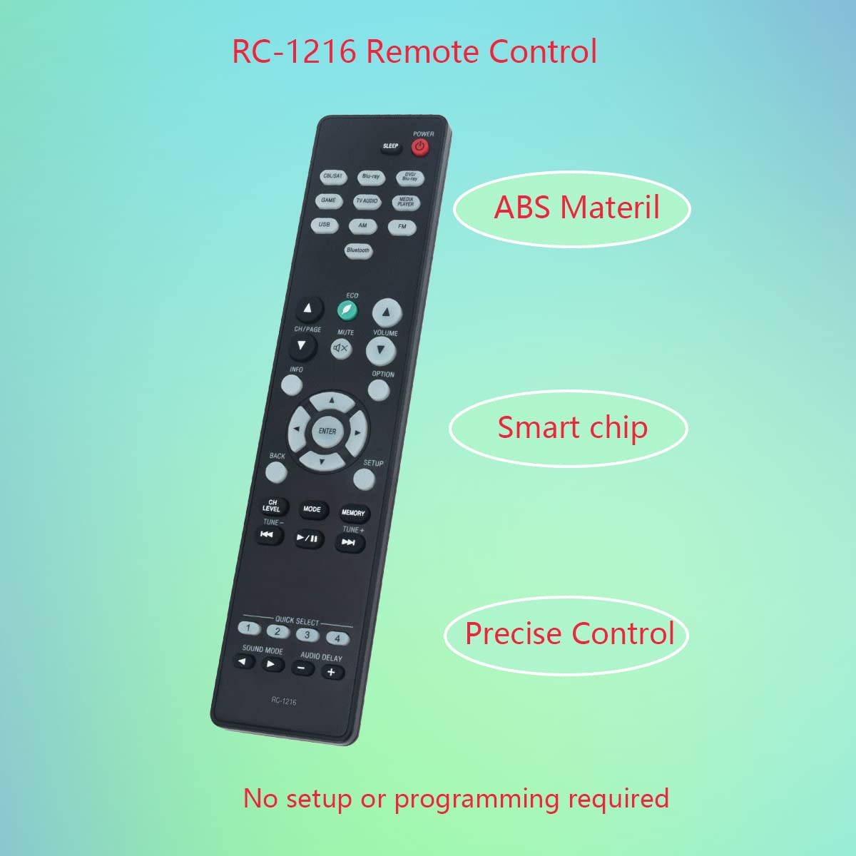 GHUST RC-1216 RC1216 Remote Control Replacement for Denon AVR-S520BT AVR-S530BT AVR-S540BT AVR-S550BT AVR-S570BT AVR-S510BT AV Receiver