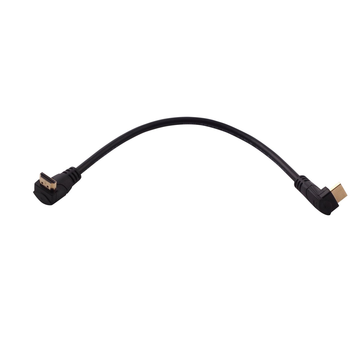 LARRITS 1FT High Speed HDMI 2.0 Cable Male to Male Ultra Short with 90 Degree Elbow UP Angled Down Angle Support 4K 60HZ 1080P 3D for HDTV PS4 Xbox