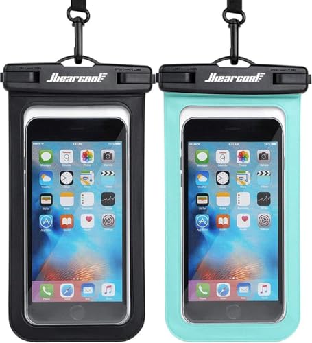 Hiearcool Waterproof Phone Pouch, IPX8 Waterproof Phone Case for iPhone 17/16/15/14 Pro Max, Cell Phone Dry Bag for Beach & Cruise Essentials, Touch
