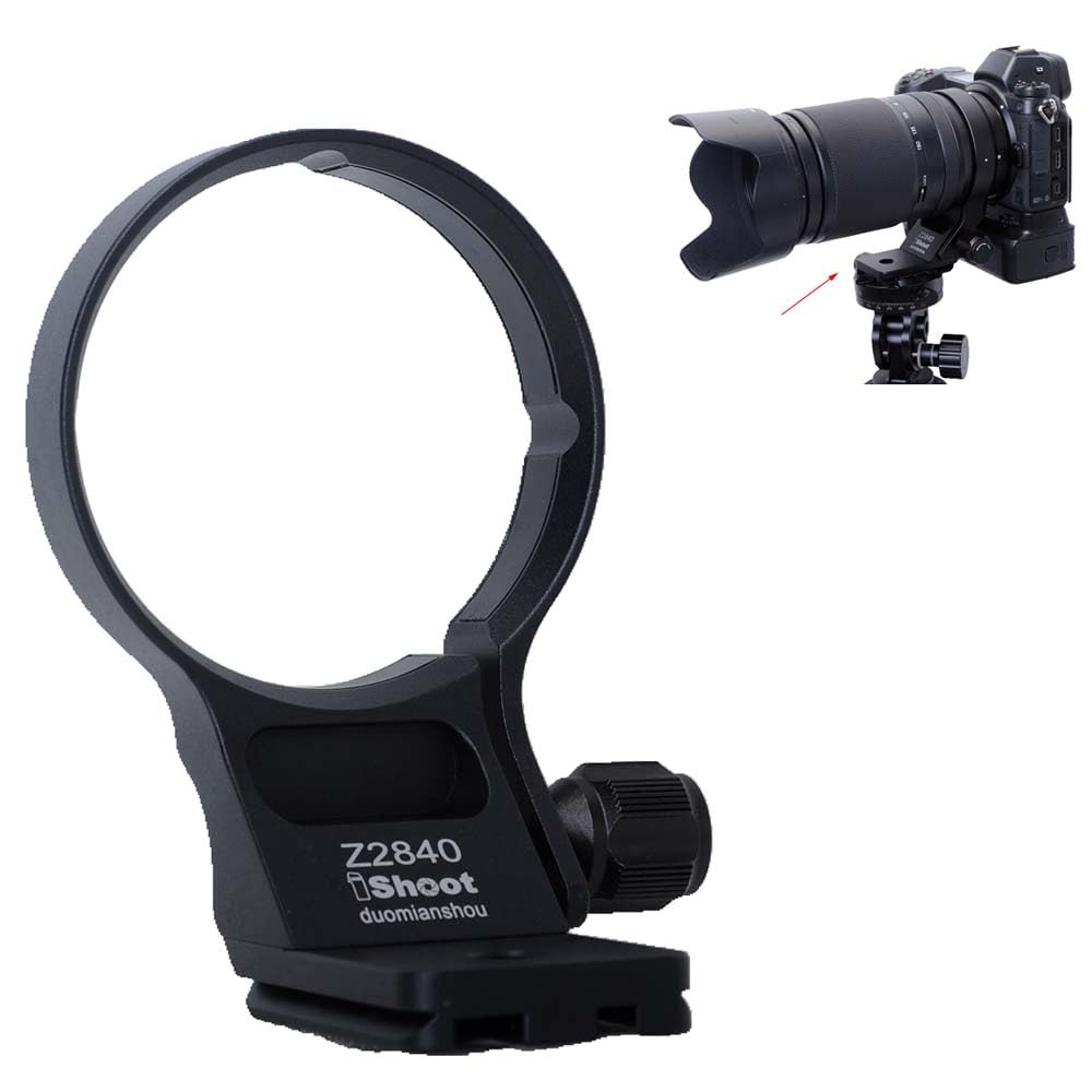 iShoot Tripod Mount Ring Lens Collar Compatible with Nikon Nikkor Z 70-180mm F2.8 & Z 28-400mm F4-8 VR, Support Vertical Shoot, Quick Release Plate
