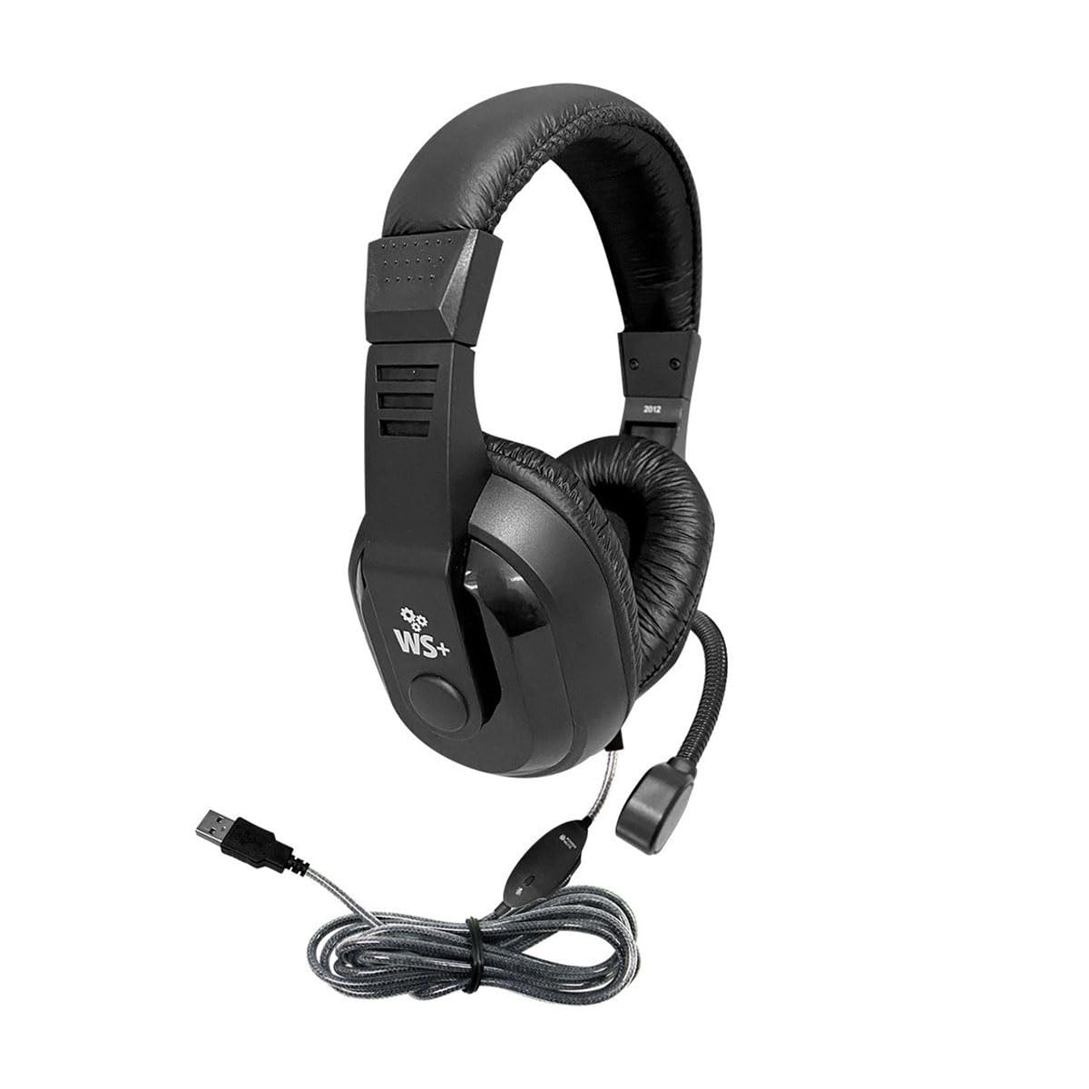 HamiltonBuhl WorkSmart Plus Deluxe USB Headset, Steel?Reinforced Gooseneck Mic, In?Line Volume Control, Padded Leatherette Headband & Cushions