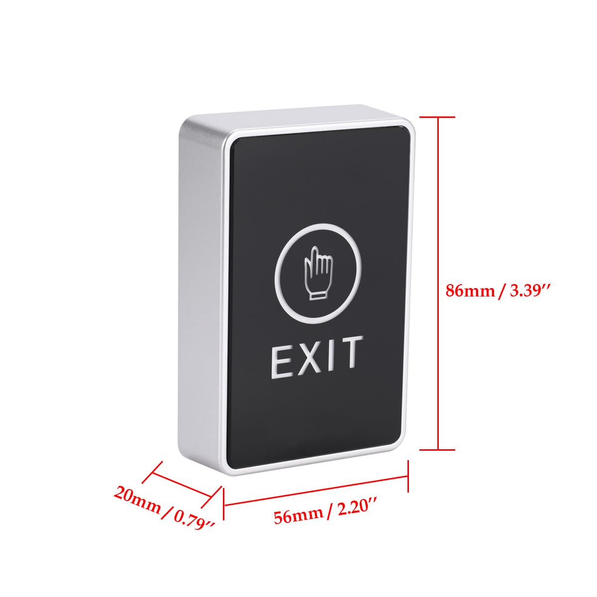 Touch to Exit Button for Door Access Control System LED Light 5 Contact Output Push Exit Switch Rectangle Shape 4pcs