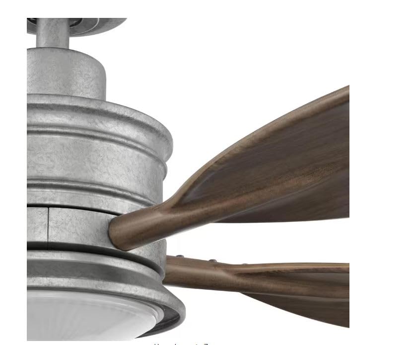 LYTIO Fallsburg 52 in. Integrated LED Indoor/Outdoor Galvanized Ceiling Fan with Light and Remote Control Included