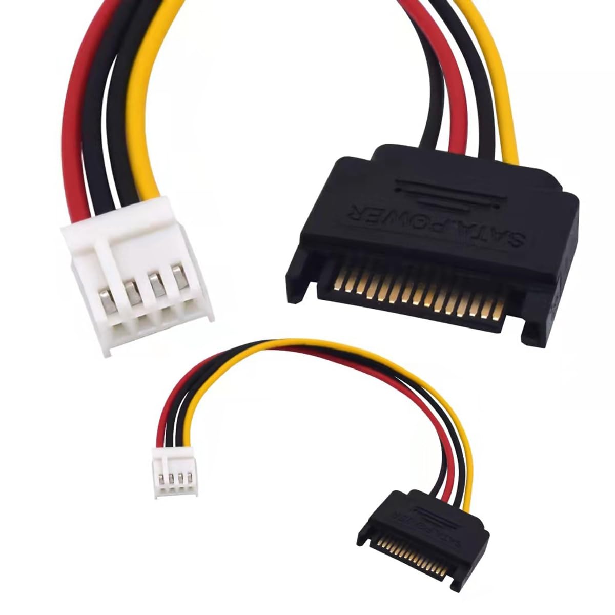 ThtRht 3 Pack Floppy Drive to Sata Adapter 15 PIN SATA Male to 4 PIN FDD Female Power Supply Cable Converter 15pin to 4pin Connector for Mini PC DIY