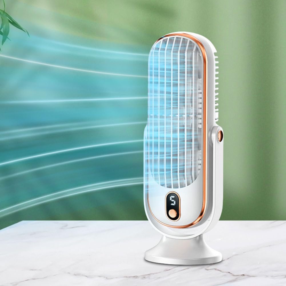 HatLeb Portable Desktop Fan 5 Speeds Quiet Desk Cooling Fan for Bedroom Office (White)