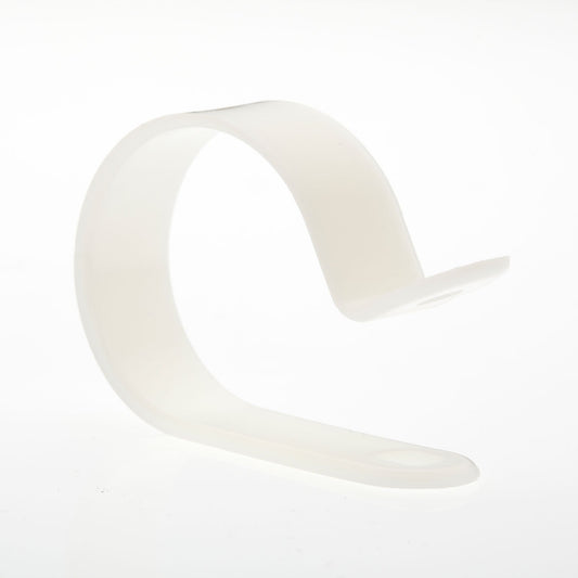 100 Pack R-Type Cable Clamp 1/4" - Clear White - Wire Management - Wire Organizer - Home, Automotive, Marine, Office Wire Organizer