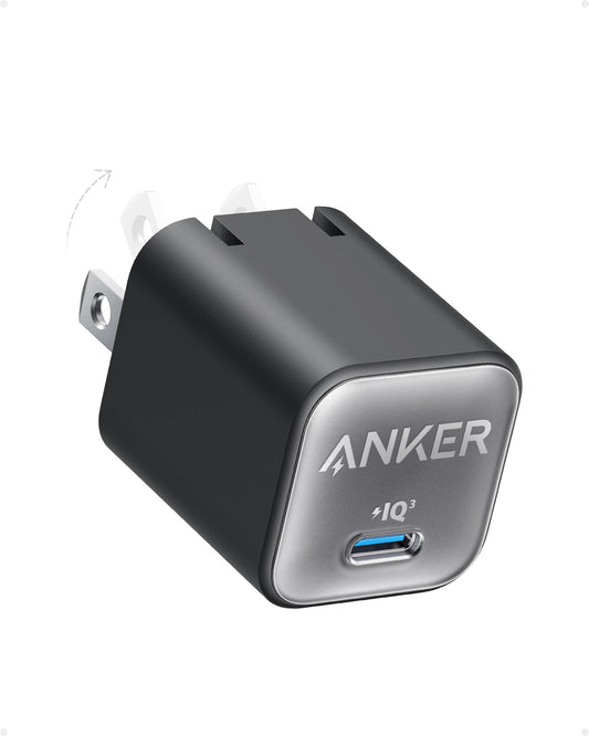 Anker Nano Phone Charger, USB C GaN Charger 30W, PIQ 3.0 Foldable PPS Fast Charger USB C for iPhone 17 / 16 and more series, Galaxy, iPad, Compatible