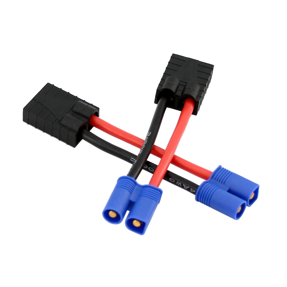 3pcs Compatible with TRX Female to EC3 Male Connector Adapter with 14awg 5cm/2inch Wire(BDHI-07)