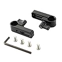 NICEYRIG 15mm Single Rod Holder with Counter Bore, Camera Rod Rail Extension EVF Mount for Cage/Plate/Handle [ Pack of 2 ]