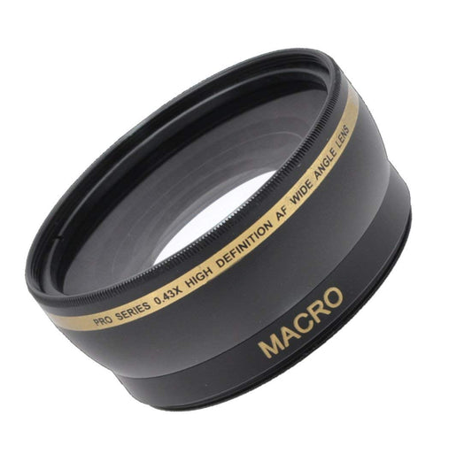 58mm 0.43X Wide Angle Lens For Canon Rebel T3, T3i, T4i, T5, T5i, T6, T6i, T6s, T7, T7i, SL1, SL2, EOS 60D, EOS 70D SLR Cameras with 18-55mm