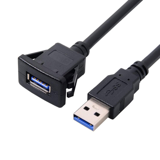 chenyang USB 3.0 Flush Mount Male to Female Extension Cable for Car Dashboard Panel Mount 1.0M
