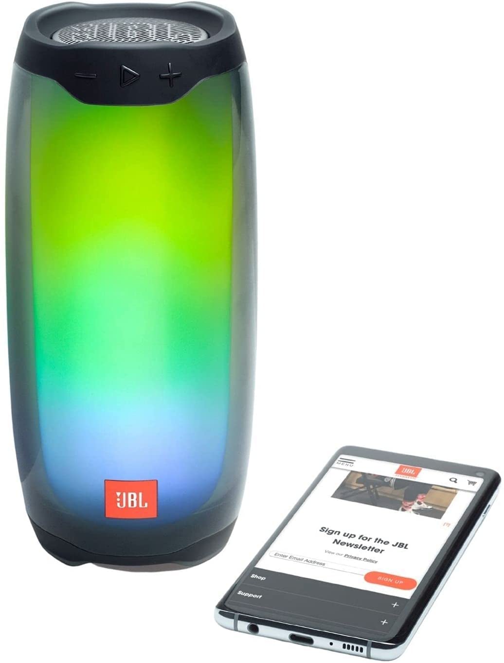 JBL Pulse 4 Waterproof Portable Bluetooth Speaker with Light Show - Black (Renewed)