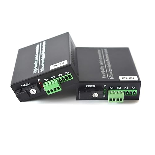 2 Port Contact Closure Over Fiber Optic Converter-Singlemode Fiber up to 12.4miles, for Door Open and Door Close,Entry Access Control,Alarm System