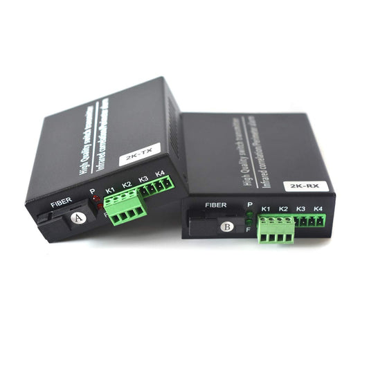 2 Port Contact Closure Over Fiber Optic Converter-Singlemode Fiber up to 12.4miles, for Door Open and Door Close,Entry Access Control,Alarm System