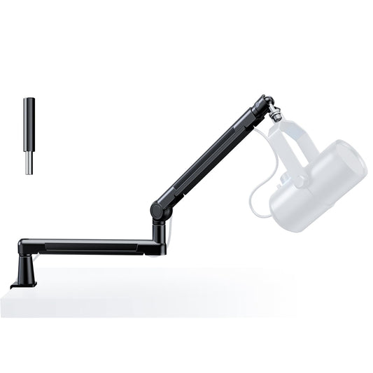 TODI Mic Stand Desk, Heavy Duty Boom Arm Bear 4.5LBS with Extension Riser, Adjustable Microphone Stand Desk, All Metal Mic Arm Desk Mic Stand with