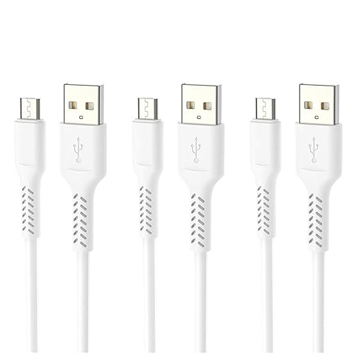 3 Pack of ALINNA Micro USB Cables, Android Charger Cord Sync & Fast Charging (2.1A) Cable Compatible with Galaxy S7 S6 J7 Edge Note 5, Kindle, Android