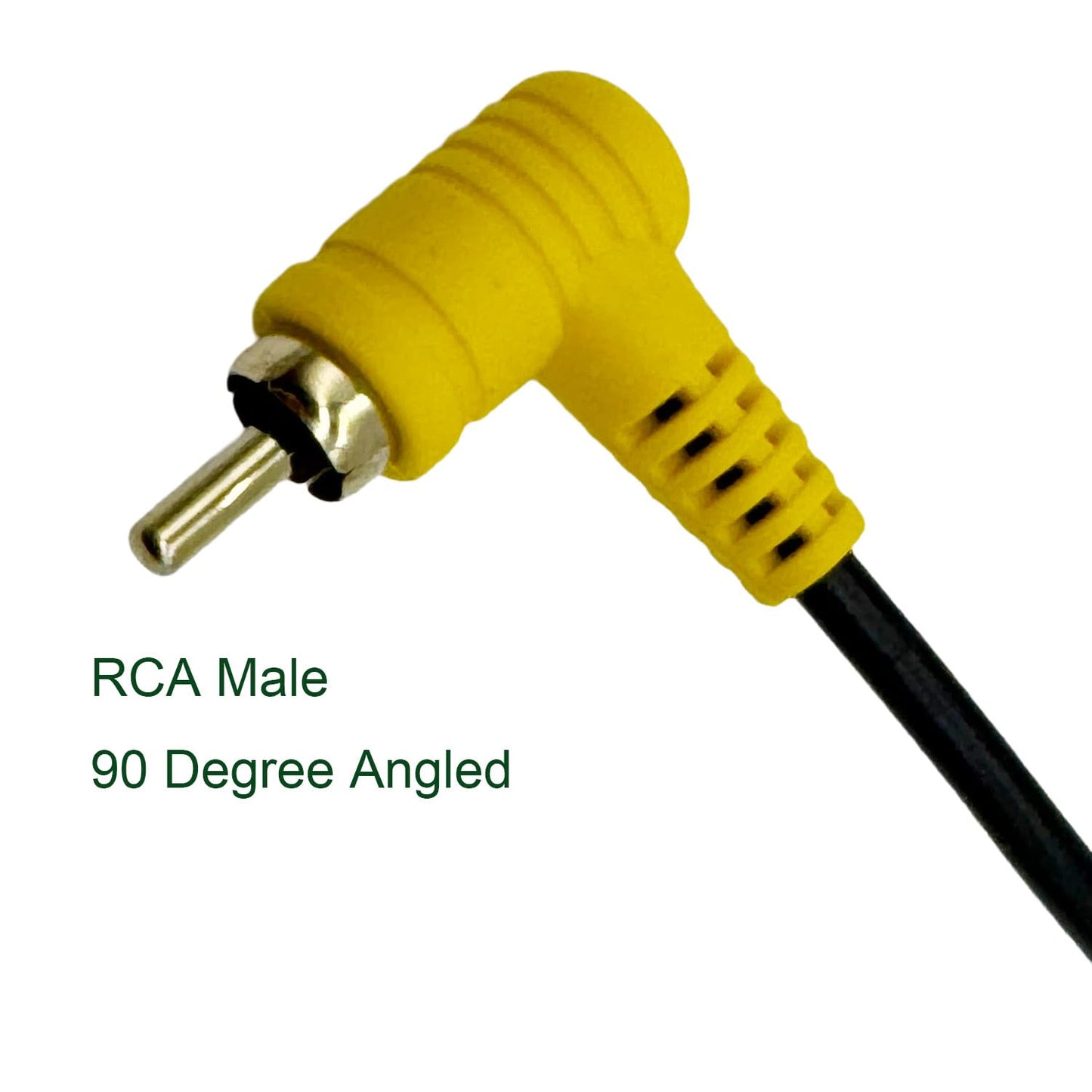UpperFu 2Pcs RCA Phono Right Angle 90 Degree Male to Male Audio Subwoofer Cable Stereo RCA Projector Cable Gold Plated for Amplifiers Home Theater