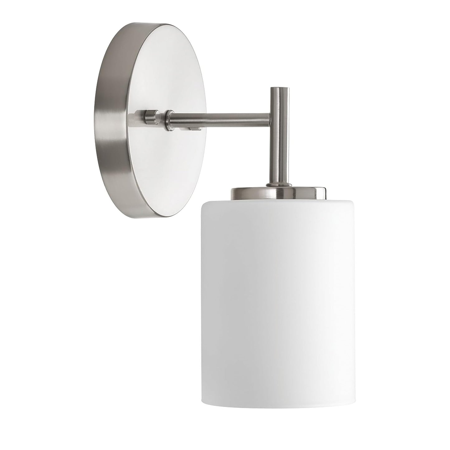 Progress Lighting Replay Collection 1-Light Etched White Glass Modern Bath Vanity Light Brushed Nickel, E26