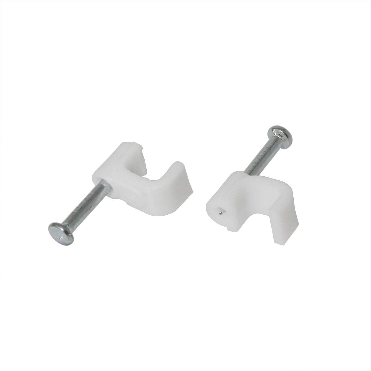 RuiLing 200-Pack 6mm Square Nail-in Cable Clips - Carbon Steel Nails Cable Clips Wire Wall Holder, for Ethernet Cable Coaxial Cable