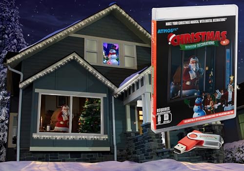 AtmosFX® Christmas Digital Decoration on USB Includes 7 AtmosFX Video Effects for Christmas