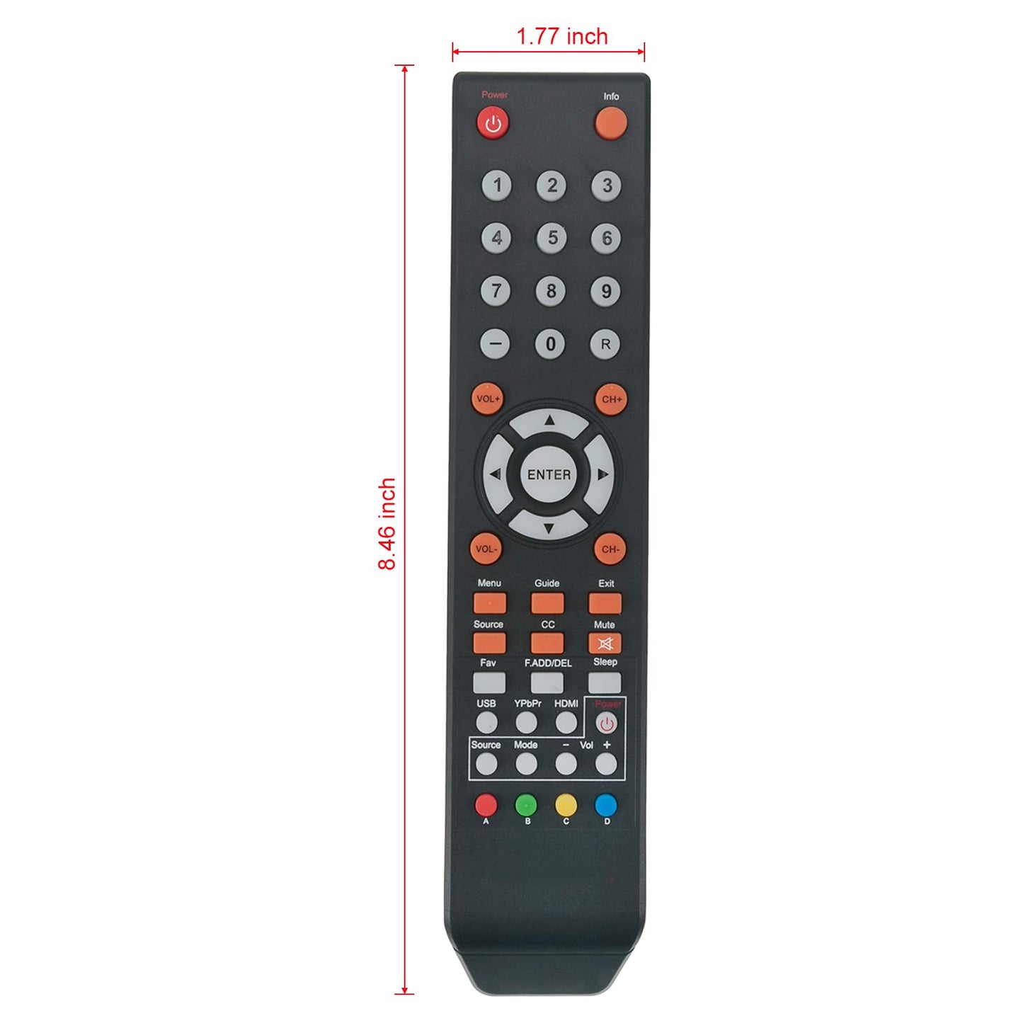 Replace Remote fit for Sceptre TV 4K Ultra LED LCD HDTV C550CV-UMR C650CV-UMR C658CV-UMR E165BV-SS E168BV-SS E168WV-SS U435CV-UMR U500CV-UMR