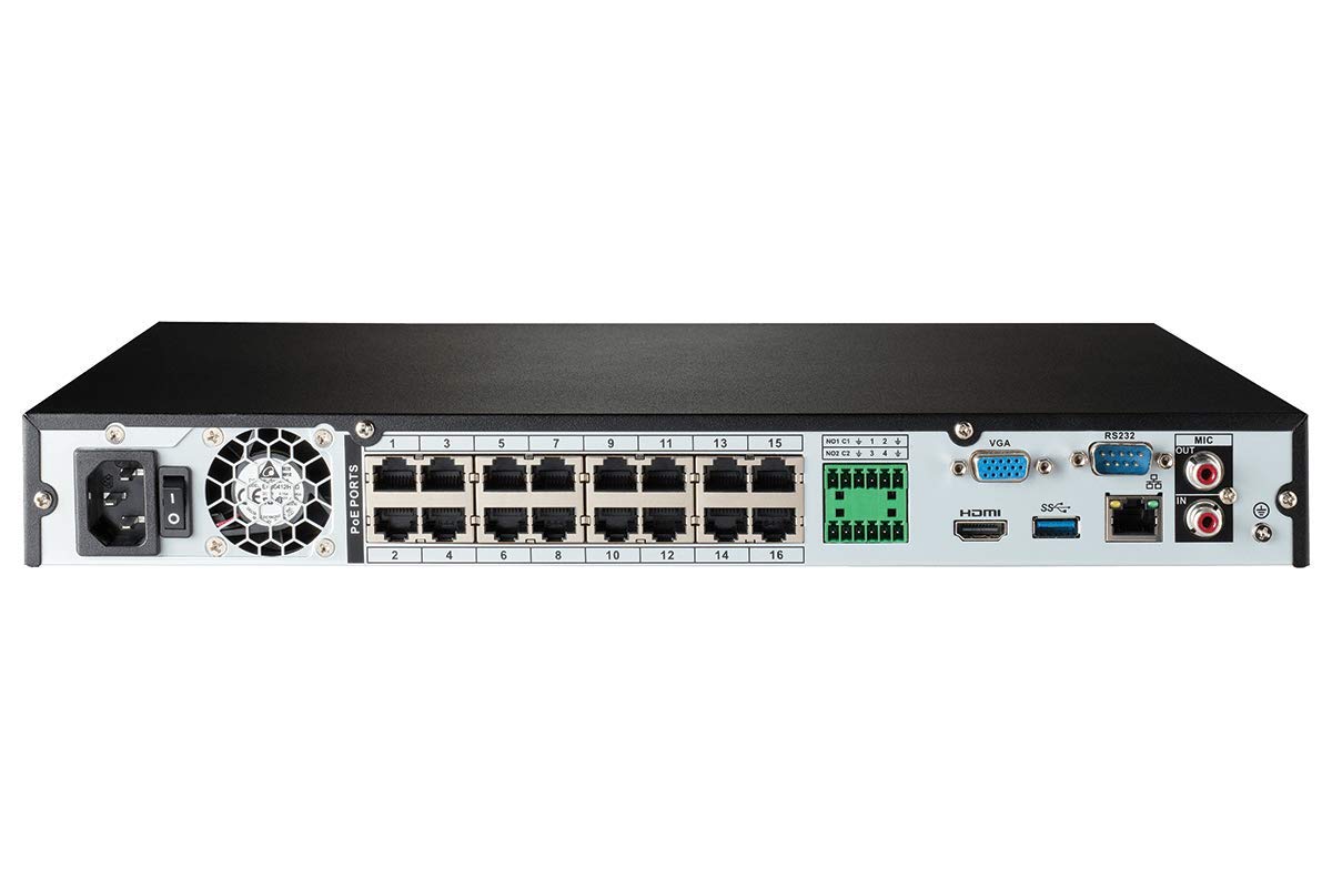 Lorex Technology, Lorex N4K3-1610BB 16 Channel 4K Surveillance System with N862A63B 3TB 4K Fusion NVR and 10 E841CAB 8MP Bullet Cameras