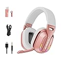 MZYMI 2.4GHz Wireless Gaming Headset for PC, PS5, PS4, Switch - Bluetooth 5.4, 20H Battery, with ENC Noise Canceling Microphone, Cool Lighting, 40mm