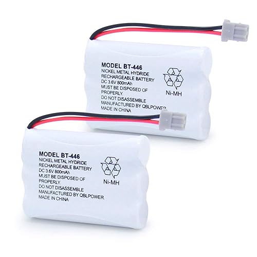 QBLPOWER BT446 BT-446 Cordless Phone Battery Rechargeable Compatible with Uniden BBTY0503001 BT-1004 BT-1005 GE-TL26402 BT-504 CPH-488B 3.6V 800mAh (2