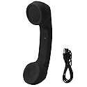 Retro Telephone Handset, Bluetooth Cordless Mobile Phone Radiation Proof Telephone Handset USB Handsets for Cell Phones(Black)