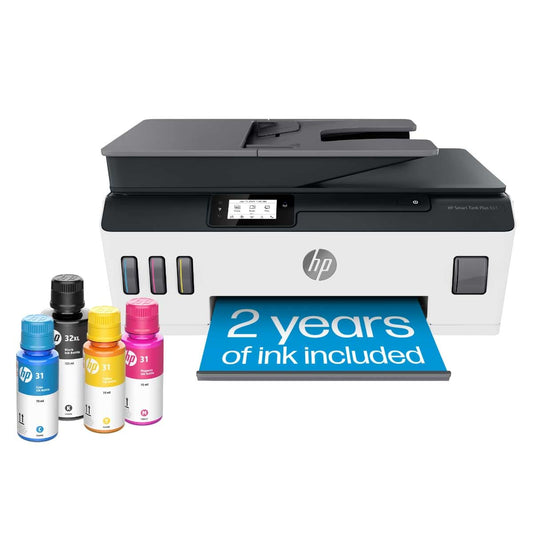 HP Smart Tank Plus 651 Wireless All-in-One Printer, Ink Tank Printer-for-Home Use, 2 Years of Ink Included Auto Document Feeder, Mobile Print, Scan