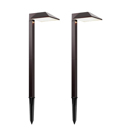 LL LIGHTING LIVING Low Voltage Pathway Lights 2PK Outdoor Landscape Lighting 1.2W 40 Lumen 2700K 12V AC Path Lights with Replacement Bulb Wire